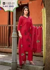 Raahi By Kadlee Roman Silk Hand Khatli Work Kurti With Bottom Dupatta
